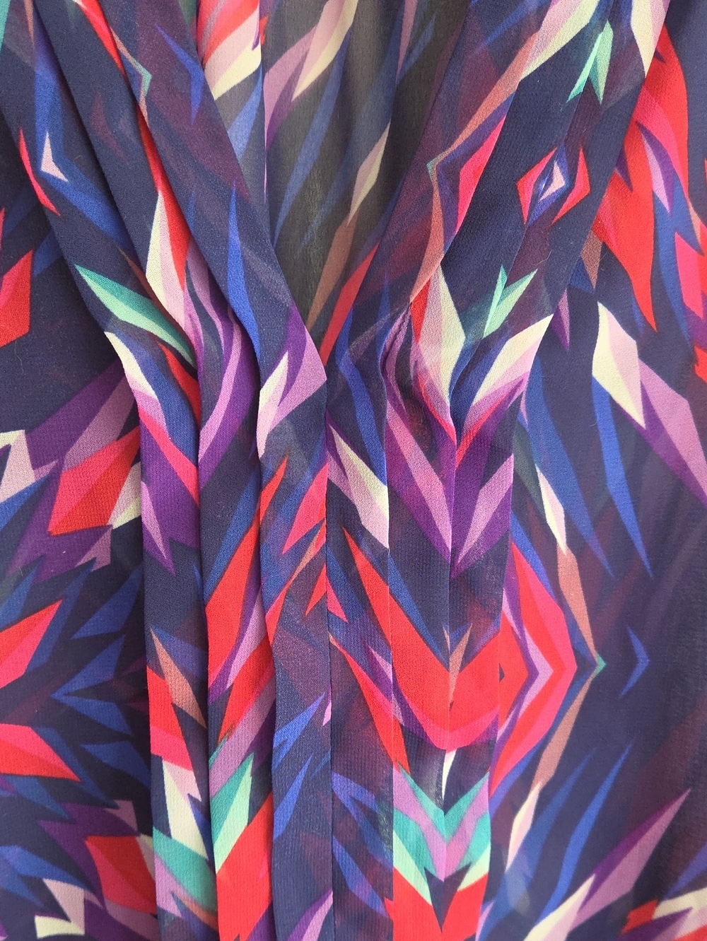 a.n.a Multicolor Geometric V-Neck Blouse - Purple & Pink & Teal - Picture 5 of 10
